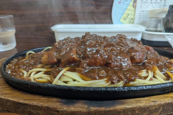 Spakatsu (Spaghetti with Pork Cutlet and Meat Sauce)